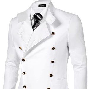 White Men's Double Breast Jacket